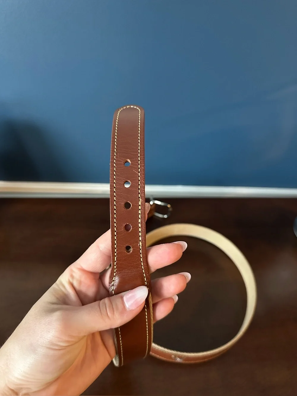 Leather Man Ltd. Embroidered Mallard Duck Leather & Canvas Belt